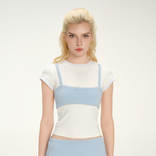 Áo thun nữ MONÁ Áo baby tee ôm dáng phối 2 lớp chất thun cotton co giãn - BELIA