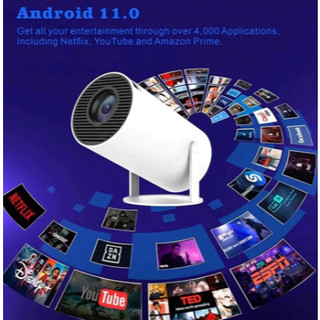 Máy chiếu HY300 Pro 4K Full HD Android 11 WiFi6 1080P cho điện thoại máy chiếu phim Netflix YouTube
