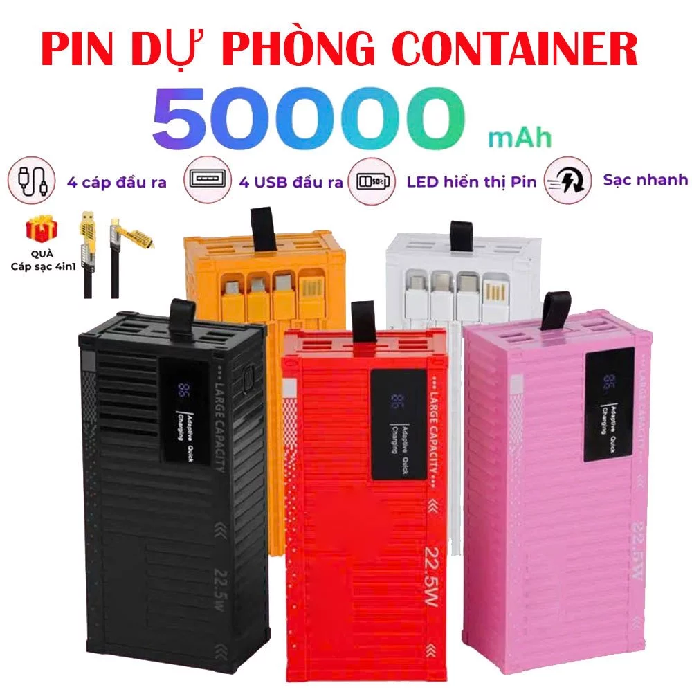 Bộ sạc Container 50.000mAh AUDIO365 - thiết kế vỏ trong suốt