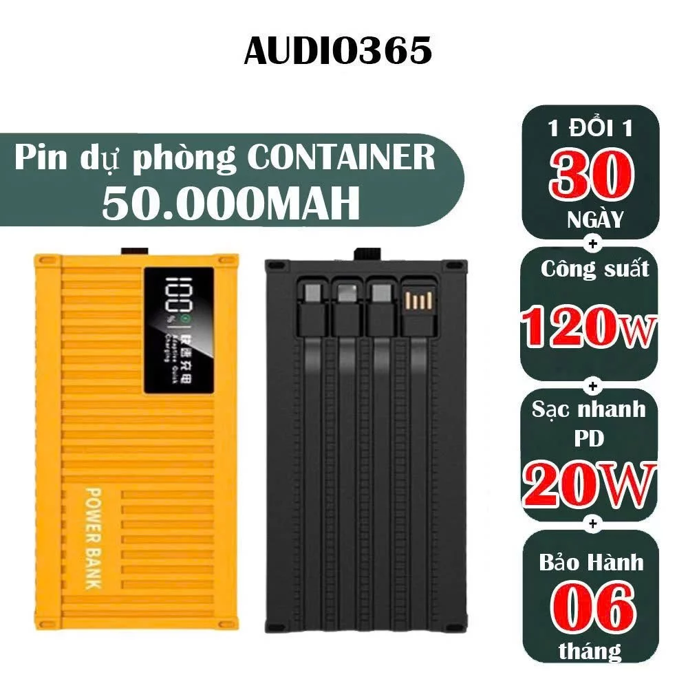 Sạc dự phòng 50.000mAh Container thiết kế vỏ trong suốt