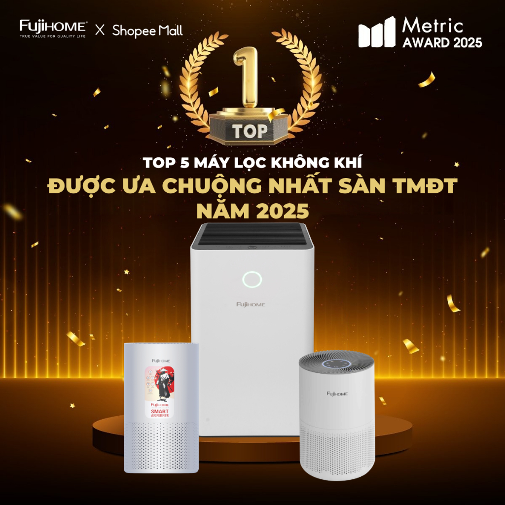 Máy lọc không khí diệt khuẩn UV ion âm FUJIHOME AP5Pro, máy lọc bụi mịn thông minh điều khiển App