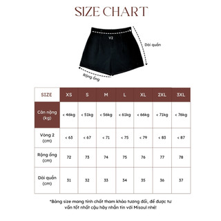 Quần Short Nhung Cạp Cao Khóa Sau BigSize Misoul, Quần Đùi Nhung 2 Lớp Lưng Cao Ống Rộng 113 - 473