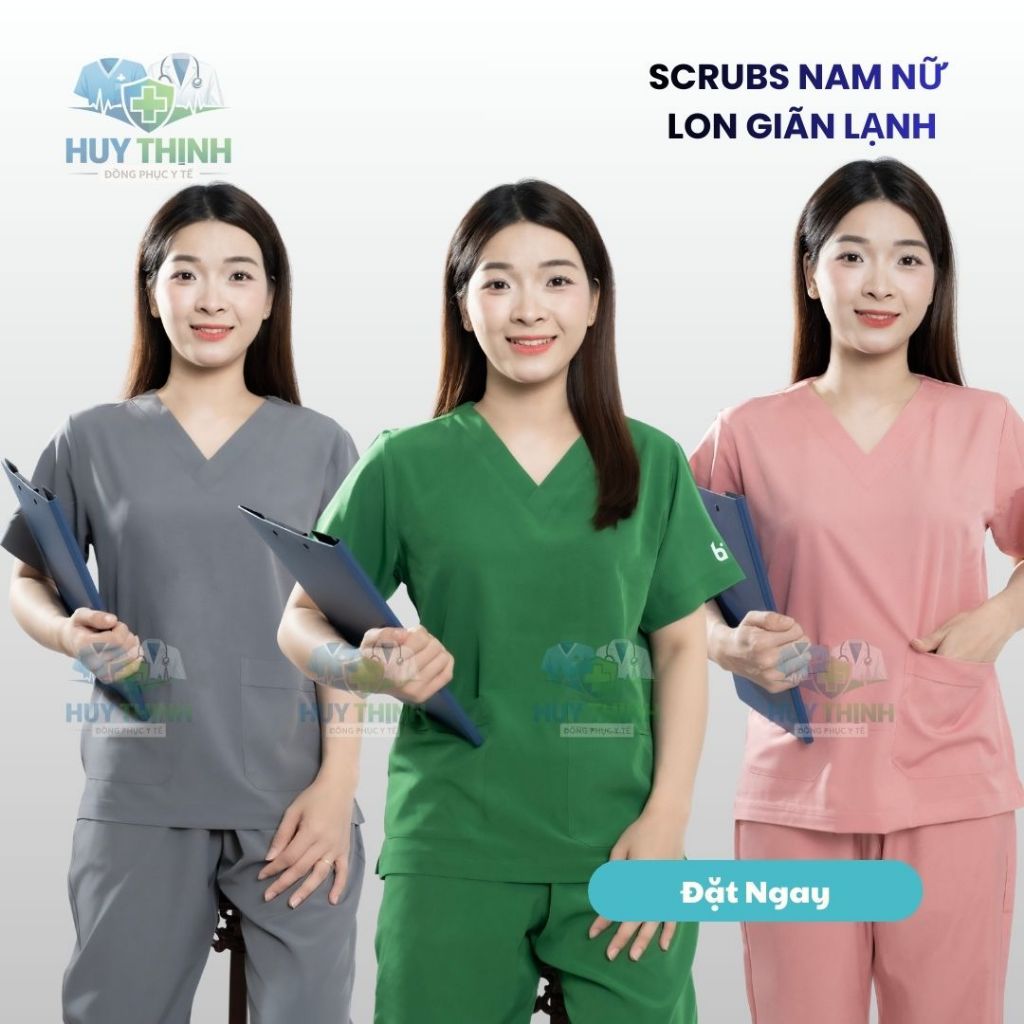 GIÁ XƯỞNG - Đồng phục Spa Vải Lon Co Giãn, Bộ quần áo y tế, Áo blue dược sĩ, Bộ Scrubs bác sĩ, Áo Blouse