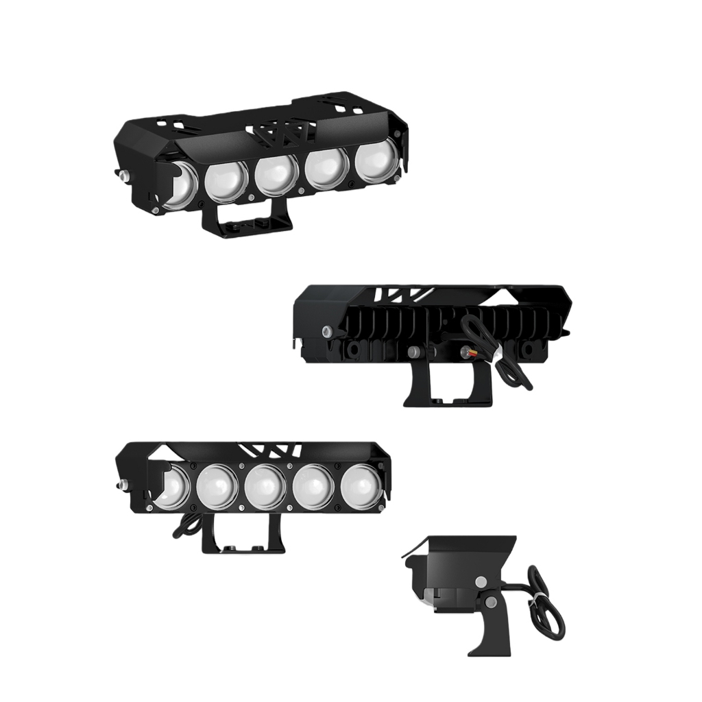 Đèn Pha Trợ Sáng LED 5 Mắt Siêu Sáng 25W 2 Chế Độ Màu Trắng Vàng Chống Nước Dùng Cho Ô Tô Xe Máy Xe Điện DC 12V-85V