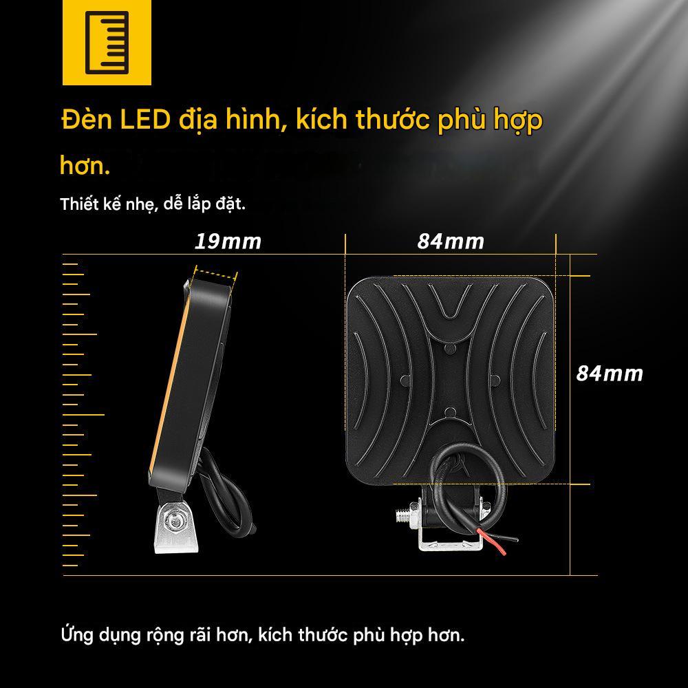 ĐÈN PHA LED 48W 12V CHO XE MÁY, XE ĐIỆN, OFFROAD, XE NÂNG - ĐÈN TRỢ SÁNG 4 INCH KHÔNG GẶP NƯỚC + CẤN TRƯỚC IP65