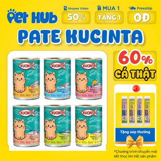 [400g] Pate KUCINTA cho mèo Lon 400g Pate Siêu Nhiều Cá và Hải Sản cho mèo mọi lứa tuổi
