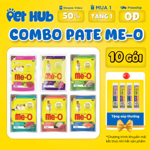 Combo 20 & 10 Pate Me-O Gói 80g - Thức Ăn Ướt Cho Mèo Dạng Gói Đủ Vị