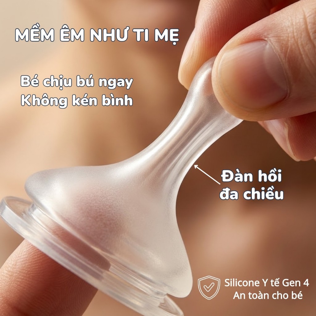 Bình Sữa Babi1 PPSU Plus Cổ Rộng 90ml Cho Bé Sơ Sinh - Núm Siêu Mềm Chống Sặc Sữa & Đầy Hơi Hiệu Quả