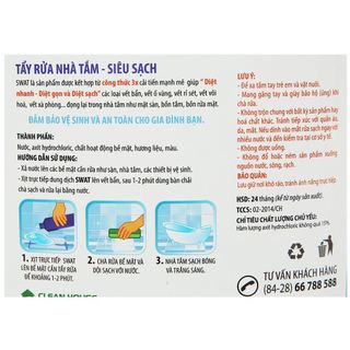 Tẩy rửa nhà tắm SWAT Siêu sạch can 4kg