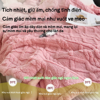 Chăn lông Nhung san hô Chăn sofa Mềm mại Giữ ấm Chống tĩnh điện Không oi bức 2m×2m3 Chăn mỏng