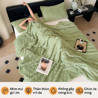 Chăn lông Nhung san hô Chăn sofa Mềm mại Giữ ấm Chống tĩnh điện Không oi bức 2m×2m3 Chăn mỏng