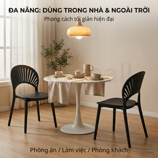 Ghế nhựa kiểu Bắc Âu có tựa lưng, nhiều màu sắc để lựa chọn, phù hợp sử dụng trong nhà và ngoài trời