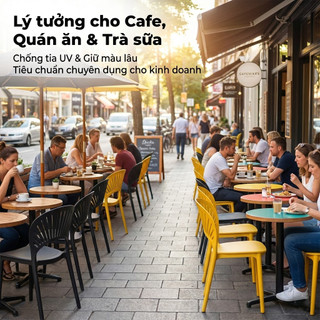 Ghế nhựa kiểu Bắc Âu có tựa lưng, nhiều màu sắc để lựa chọn, phù hợp sử dụng trong nhà và ngoài trời