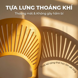 Ghế nhựa kiểu Bắc Âu có tựa lưng, nhiều màu sắc để lựa chọn, phù hợp sử dụng trong nhà và ngoài trời