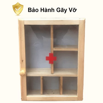 Tủ Thuốc Y Tế Bằng Gỗ Cao Cấp Thiết Kế Không Mái Cho Gia Đình, Công Sở, Trường Học ( Bảo Hành Gãy Vỡ)