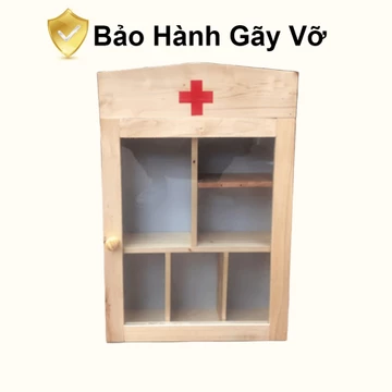 Tủ Thuốc Y Tế Bằng Gỗ Cao Cấp Thiết Kế Có Mái Phù Hợp Cho Gia Đình, Công Sở, Trường Học