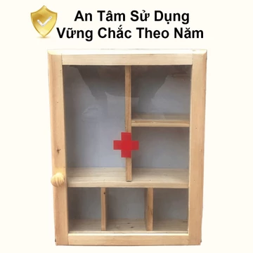 Tủ Thuốc Gia Đình Thiết Kế Không Mái-Tủ Đựng Thuốc Y Tế Treo Tường-Tủ Thuốc Y Tế Gô(Bảo Hành Gãy Vỡ)