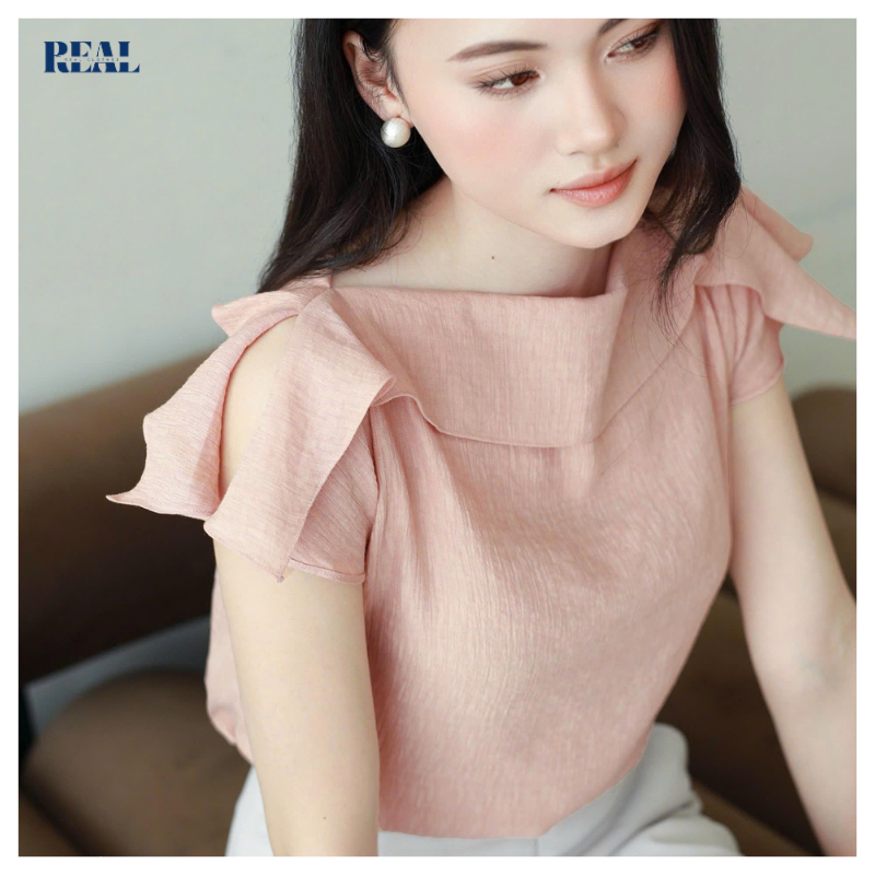 Áo kiểu cổ thuyền không tay Ruby REAL CLOTHES (tổng hợp màu), mềm mát, nhẹ nhàng, lạ mắt