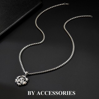 Dây chuyền nam titan mặt tròn tạo hình bánh răng máy móc mới lạ cá tính không gỉ MN33 BY ACCESSORIES