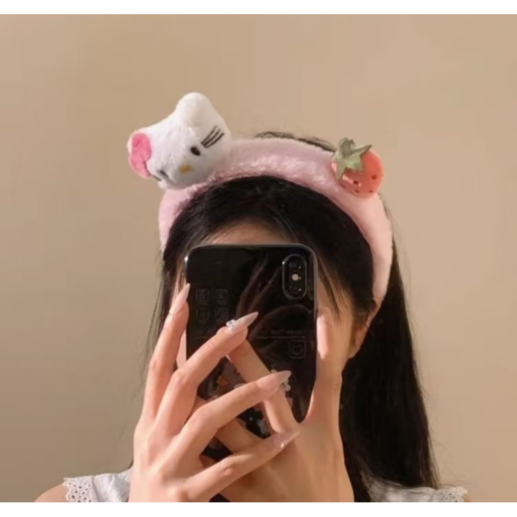 Băng Đô, Cài tóc hình mèo Kitty dâu dễ thương