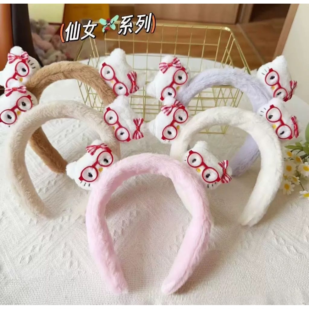 Băng đô, Cài tóc kính đỏ Kitty nơ dễ thương
