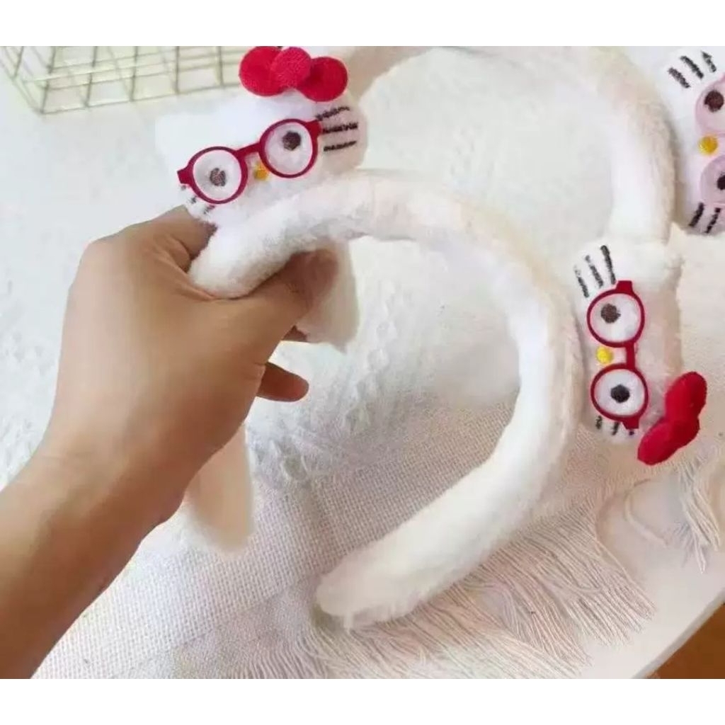 Băng đô, Cài tóc kính đỏ Kitty nơ dễ thương