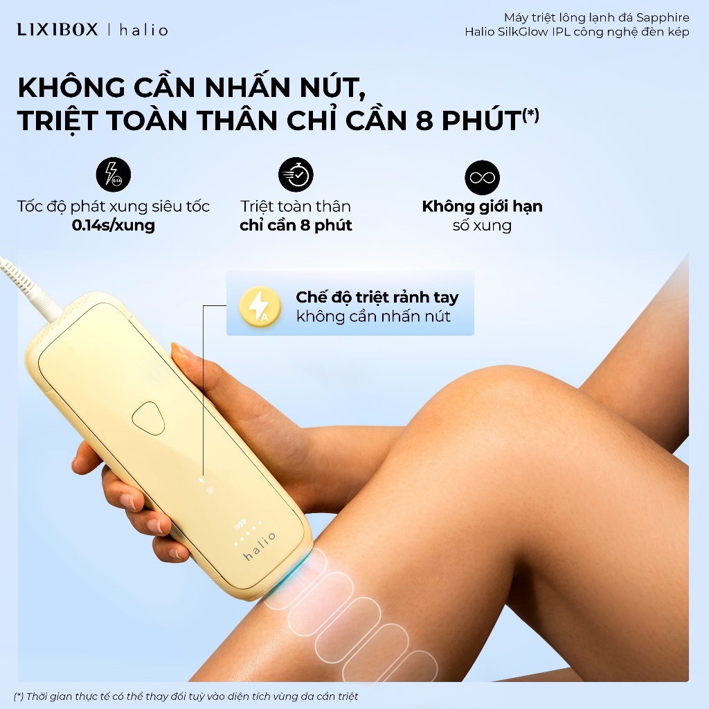 [CTĐB] Máy Triệt Lông Halio SilkGlow IPL Sapphire Cooling Hair Removal Device