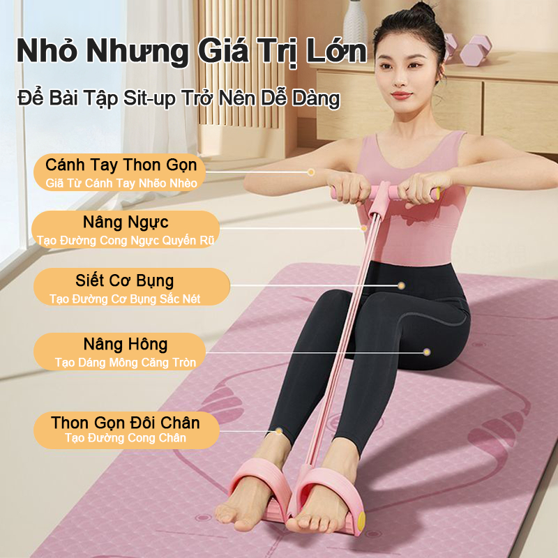 (COMBO 2 CÁI) DÂY TẬP BỤNG KHÁNG LỰC ĐÀN HỒI, Dây Tập Thể Dục Đa Năng, Săn Chắc Bụng Tay Vai, Cao Su Co Giãn Tập Gym