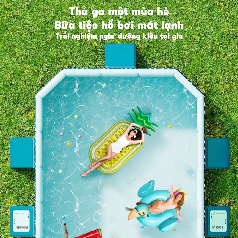 WTHB Outdoor Bể bơi gấp gọn bể bơi cho békhông cần bơm hơi kích thước lớn Phù hợp cho 1–10 người nhẹ nhàng cất trữ