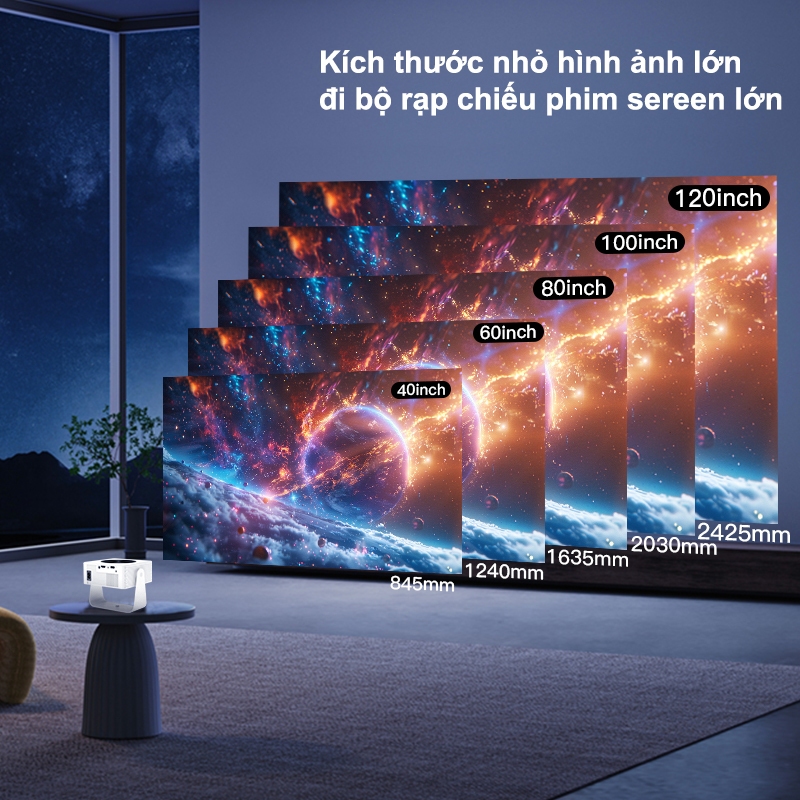 Dosen Pro Máy chiếu T1 Pro Full HD 1080P 4K mini Android 13 WiFi 2,4/5G Bluetooth Kết nối điện thoại laptop ios xem phim | BigBuy360 - bigbuy360.vn