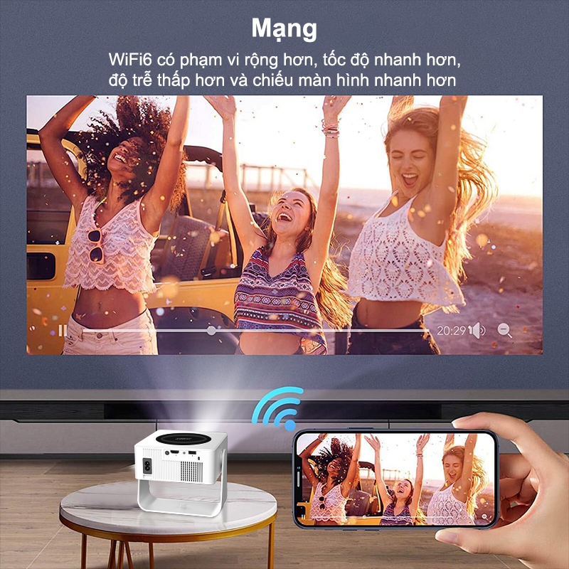 Dosen Pro Máy chiếu T1 Pro Full HD 1080P 4K mini Android 13 WiFi 2,4/5G Bluetooth Kết nối điện thoại laptop ios xem phim | BigBuy360 - bigbuy360.vn