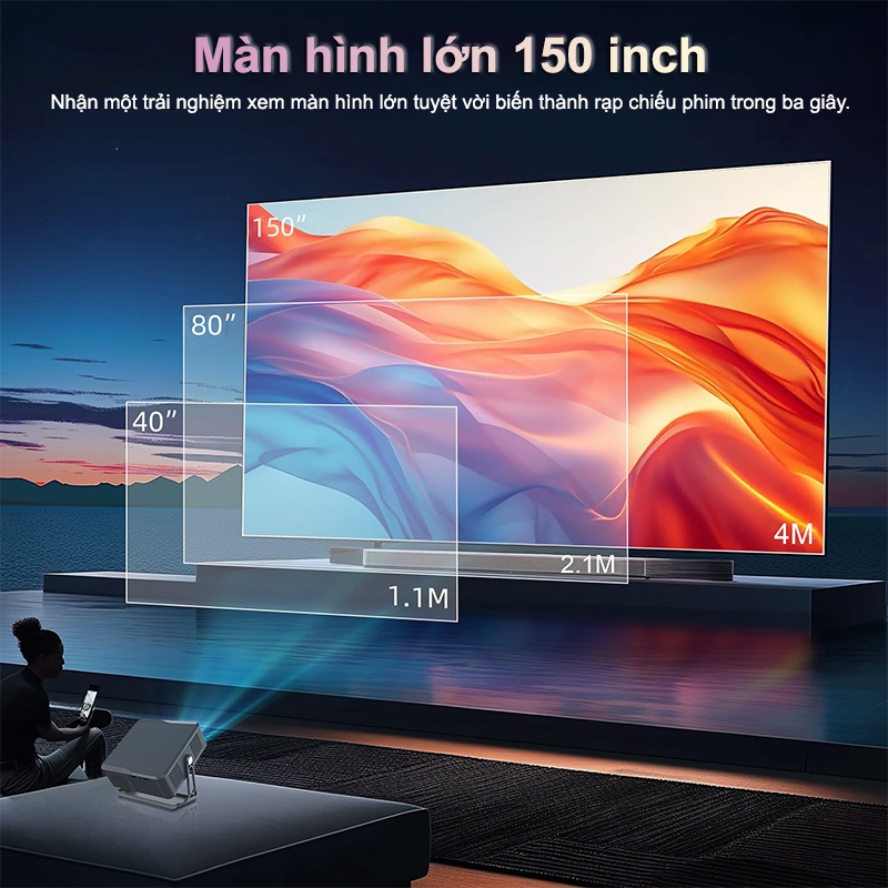 Dosen Pro Máy chiếu T7 Pro Full HD 1080P 4K mini Android 13 WiFi 2,4/5G Bluetooth Kết nối điện thoại laptop ios xem phim | BigBuy360 - bigbuy360.vn