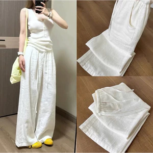 Quần Ống Rộng Suông Xếp Ly Nữ Cạp Chun Dây Rút Mặc Đi Học Đi Làm Mùa Hè Kimee - KQ173