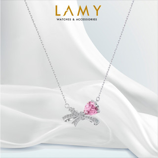 Dây chuyền bạc nữ LAMY Teardrop Bow Pink Necklace 6330