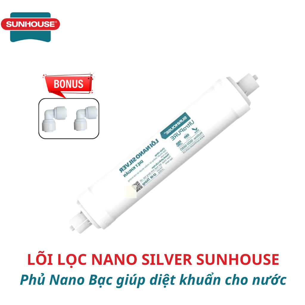 Lõi Chức Năng Nano Silver Sunhouse Cấu Tạo Từ Than Phủ Nano Bạc Giúp Diệt Khuẩn Cho Nước Mẫu Mới Cắm Nhanh Có Mã QR