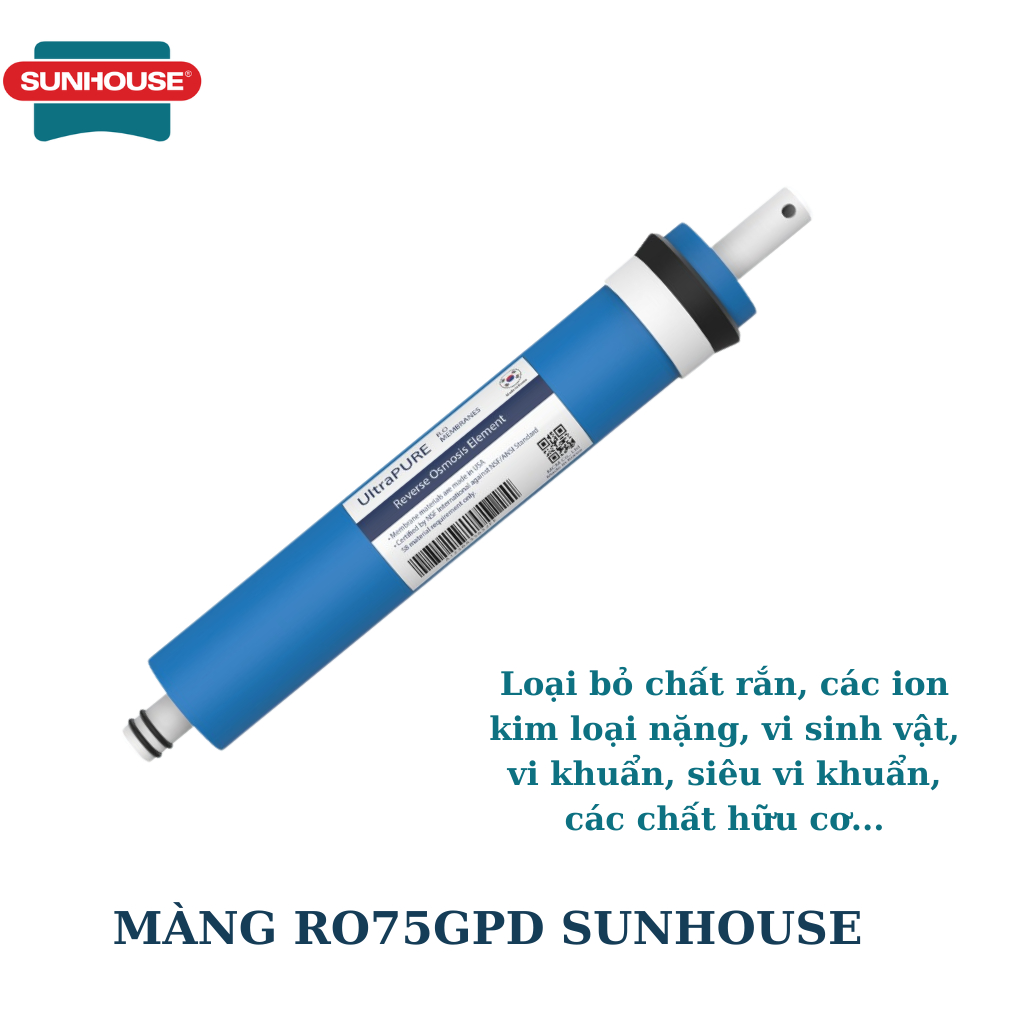 Màng RO Sunhouse SHA-ROV7 Công Suất 75GDP Cho Nguồn Nước Tinh Khiết Dùng Cho Thay Thế Được Máy Karofi, Kangaroo