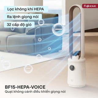 Quạt Không Cánh Lọc Không Khí HEPA Fujihome BF15-HEPA-VOICE - Ra Lệnh Giọng Nói, Hẹn giờ 15 tiếng