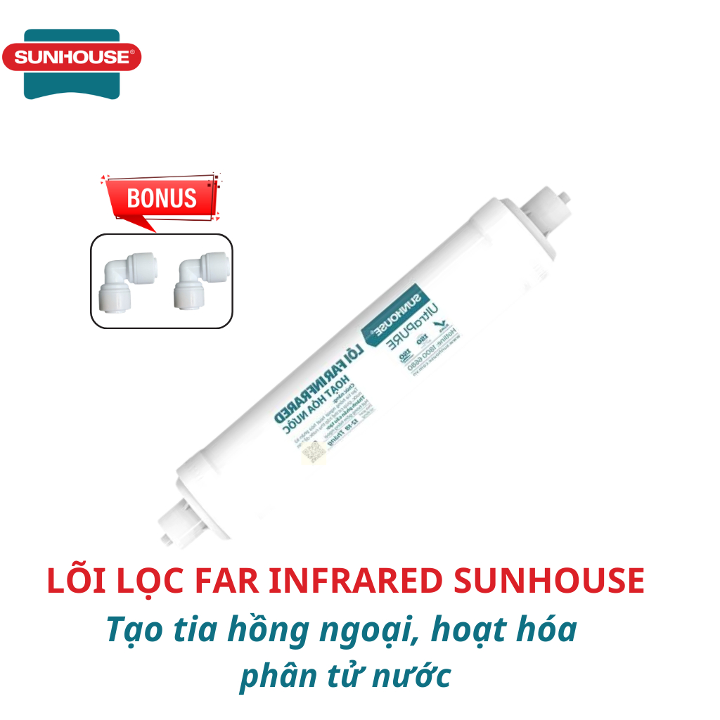 Lõi Lọc Chức Năng Far Infrared Sunhouse Hoạt Hóa Phân Tử Nước Mẫu Mới Có QR Cắm Nhanh