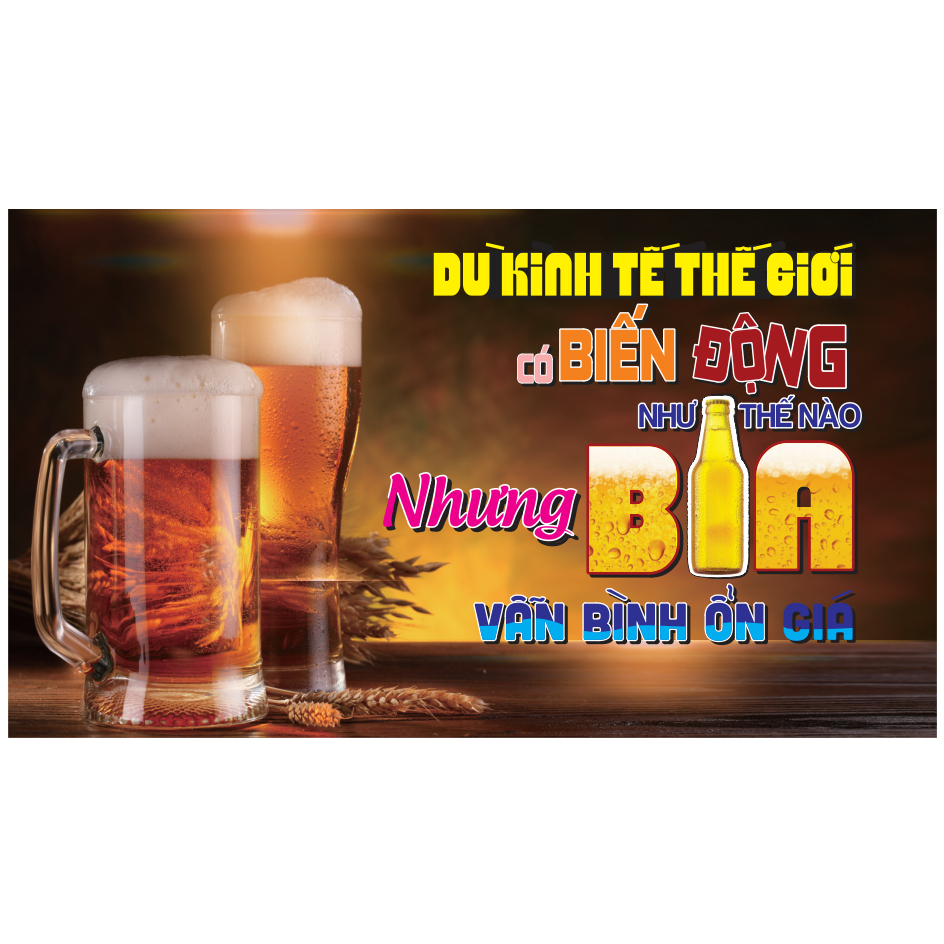 Phông nền quán bia cỡ lớn có nhiều size, chất liệu in bạt ngoài trời chống nước