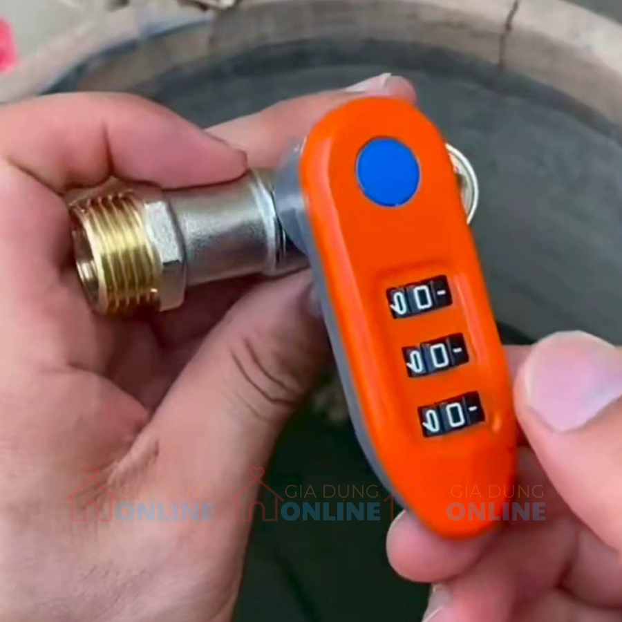 Van vòi nước nóng inox 1/2 có ổ khóa số mật mã an toàn cho trẻ em và khớp nối nhanh