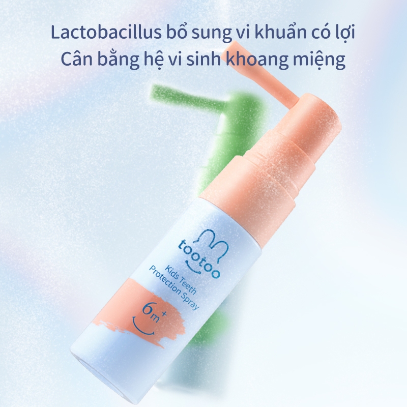 tootoo Xịt chống sâu răng vị nho nuốt được không cay làm sạch mảng bám cho bé từ 6 tháng tuổi