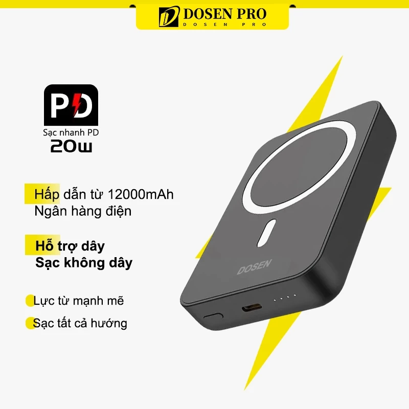 Power bank từ tính không dây Dosen Mini 12000mAh