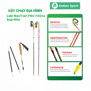 Gậy chạy trail LEKI Neotrail Pro FX.One Superlite,gậy gấp gọn,cacbon cao cấp - Hàng Chính Hãng