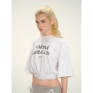 Áo thun nữ MONÁ Áo crop top tay lửng in Moná Girl Club - CLUBY