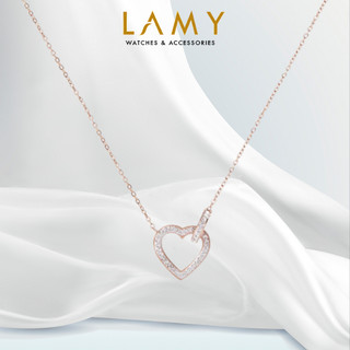 Dây chuyền nữ LAMY Heart Lock Stone Rose Gold 6021