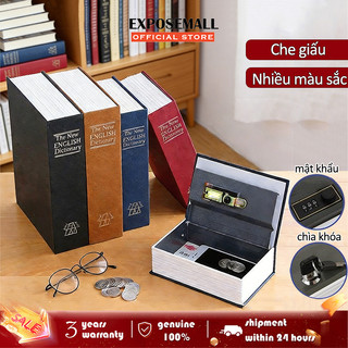 Mini Két sắt bảo mật hình quyển sách 24 x 15.5 x 5.5cm  Sắt Mini Đựng Tiền Nguỵ Khóa Số/Khóa chìa