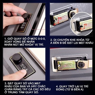 Mini Két sắt bảo mật hình quyển sách 24 x 15.5 x 5.5cm  Sắt Mini Đựng Tiền Nguỵ Khóa Số/Khóa chìa