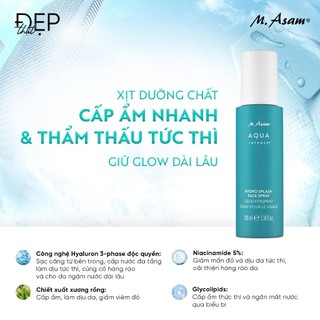 Xịt dưỡng phục hồi và cấp ẩm 100ml M.ASAM AQUA INTENSE HYDRO SPLASH FACE SPRAY | M.Asam Việt Nam