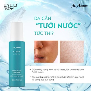 Xịt dưỡng phục hồi và cấp ẩm 100ml M.ASAM AQUA INTENSE HYDRO SPLASH FACE SPRAY | M.Asam Việt Nam