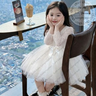 [ Hàng cao cấp ] [ Tặng lúp cô dâu ]  Váy công chúa kiểu cô dâu ren mềm cho bé